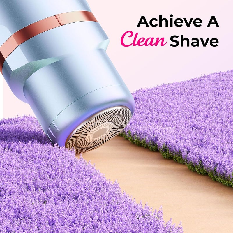 Kaphio Bikini Trimmer for Women Pubic Hair: 2 in 1 Electric Razors for Women - Rechargeable Electric Shaver - IPX7 Waterproof Lady Shaver for Travel & Shower Use in Summer (Blue) - Image 2